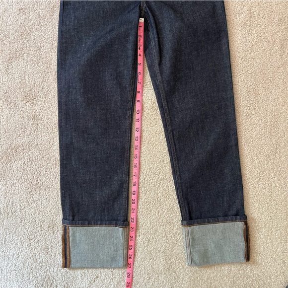 NWT EVERLANE SUPER STRAIGHT CUFFED DARK INDIGO JEANS SIZE 25 - Picture 5 of 8